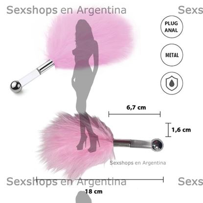 Cosquilleo de plumas rosa con mango plateado
